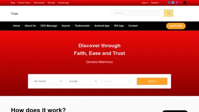 Screenshot preview of genesismatrimony.com