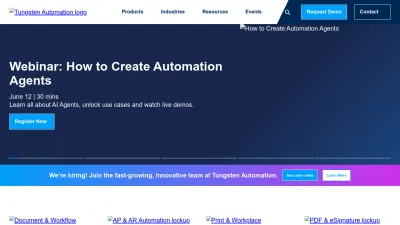 Screenshot preview of tungstenautomation.com