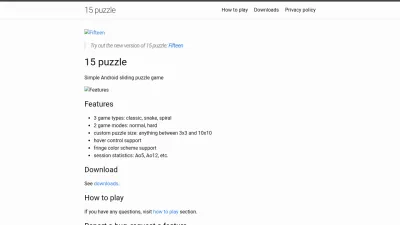 Screenshot preview of 15puzzle.app