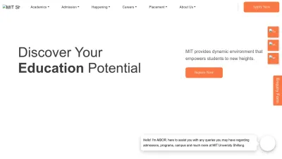 Screenshot preview of mituniversityindia.edu.in