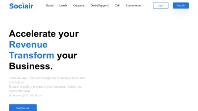 Screenshot preview of sociair.com