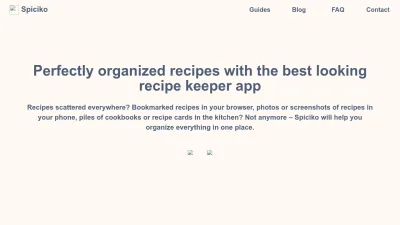 Screenshot preview of spicikorecipekeeper.com
