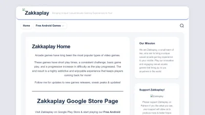 Screenshot preview of zakkaplay.com