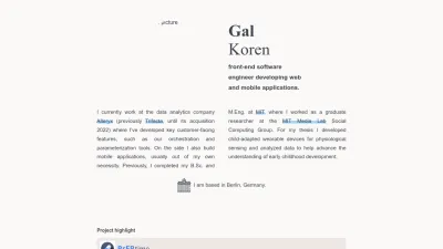 Screenshot preview of koren.gal