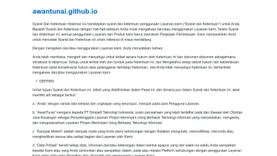 Screenshot preview of awantunai.github.io