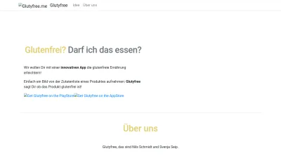 Screenshot preview of glutyfree.me