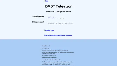 Screenshot preview of dvbttelevizor.petrjanousek.net