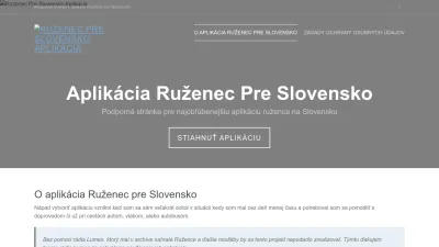 Screenshot preview of ruzenecpreslovensko.sk
