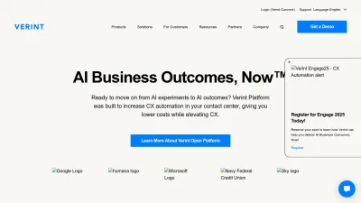 Screenshot of Verint.com