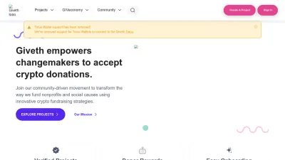Screenshot preview of giveth.io