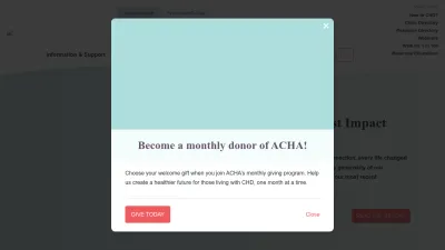 Screenshot preview of achaheart.org