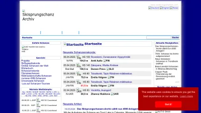 Screenshot preview of skisprungschanzen.com