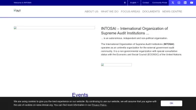 Screenshot preview of intosai.org