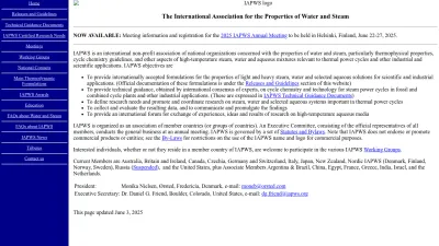 Screenshot preview of iapws.org