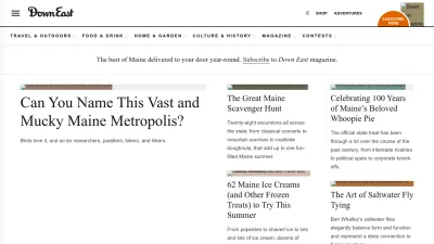 Screenshot preview of downeast.com
