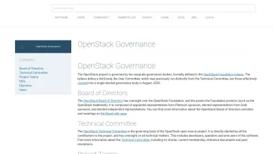 Screenshot preview of governance.openstack.org