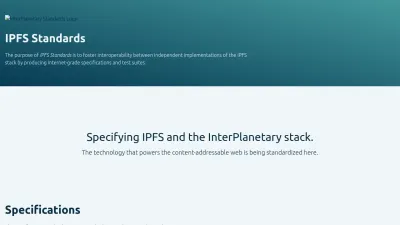Screenshot preview of specs.ipfs.tech