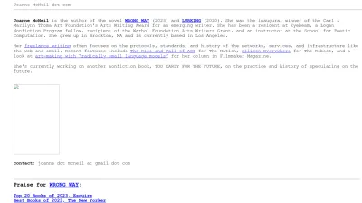Screenshot preview of joannemcneil.com