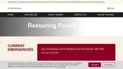 Screenshot preview of familylinks.icrc.org