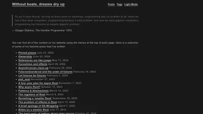 Screenshot preview of without.boats