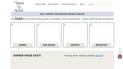 Screenshot preview of savorynothings.com