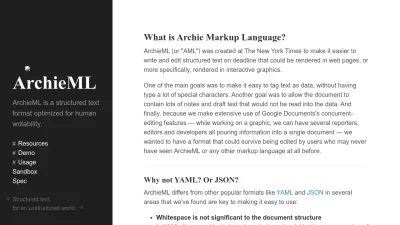 Screenshot preview of archieml.org
