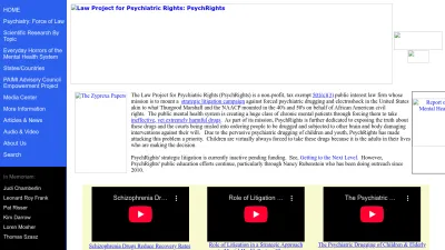 Screenshot preview of psychrights.org