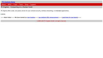Screenshot preview of pcengines.ch