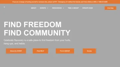 Screenshot preview of celebraterecovery.com