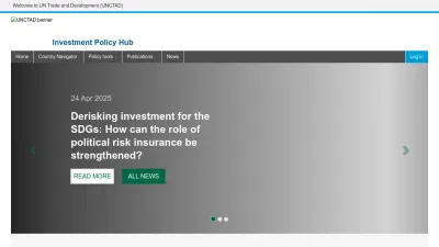 Screenshot preview of investmentpolicy.unctad.org