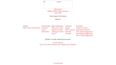 Screenshot preview of oremus.org