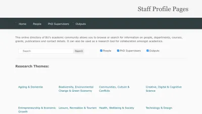 Screenshot preview of staffprofiles.bournemouth.ac.uk