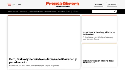 Screenshot preview of prensaobrera.com