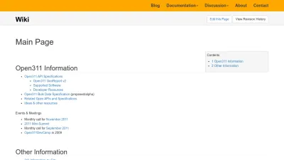 Screenshot preview of wiki.open311.org