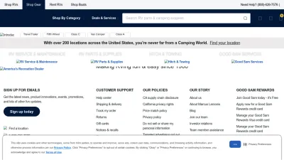 Screenshot preview of campingworld.com