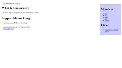 Screenshot preview of bluesock.org