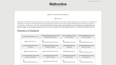 Screenshot preview of mathonline.wikidot.com