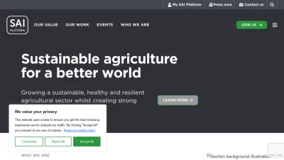Screenshot preview of saiplatform.org