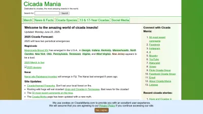 Screenshot preview of cicadamania.com