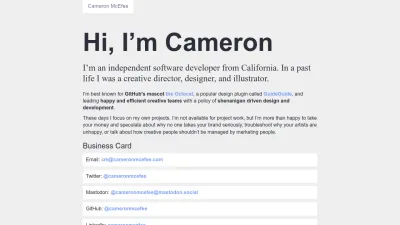 Screenshot preview of cameronmcefee.com