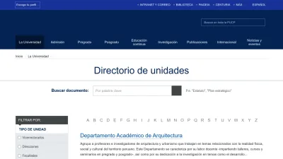 Screenshot preview of departamento.pucp.edu.pe