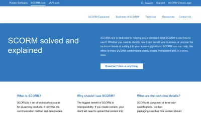 Screenshot preview of scorm.com