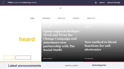 Screenshot preview of prwire.com.au
