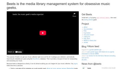 Screenshot preview of beets.io
