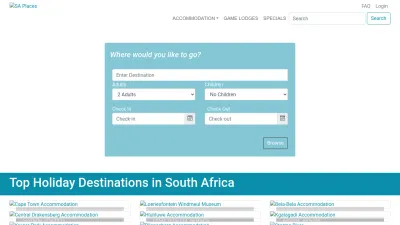 Screenshot preview of places.co.za