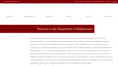 Screenshot of Mathematics.uchicago.edu