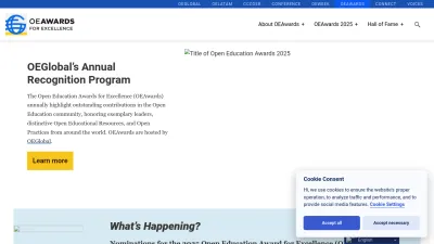 Screenshot preview of awards.oeglobal.org