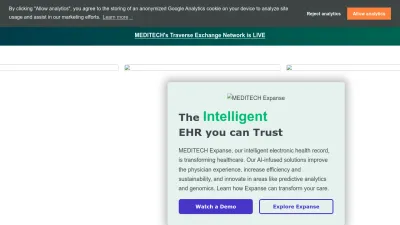 Screenshot preview of ehr.meditech.com