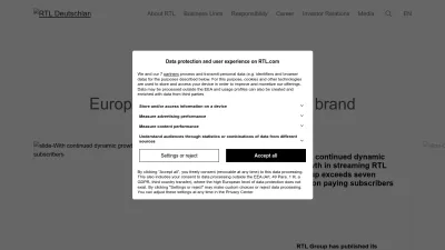 Screenshot preview of company.rtl.com