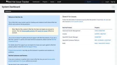 Screenshot preview of issues.redhat.com